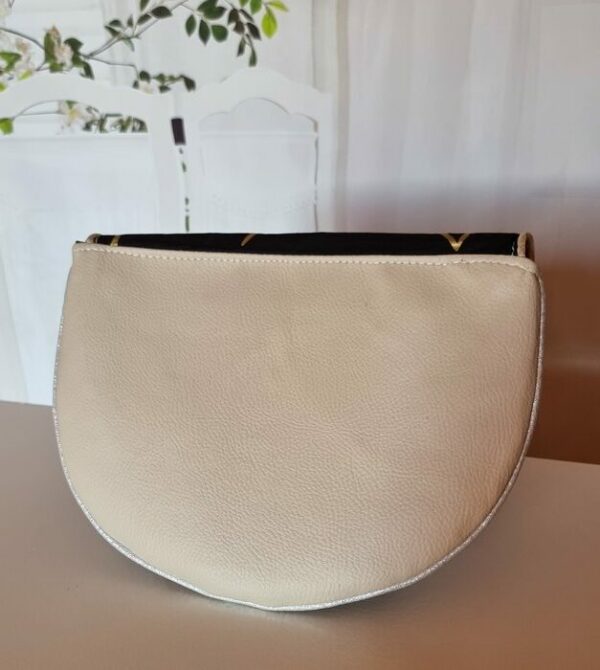 Pochette femme demi lune DIANE beige doré – Image 3