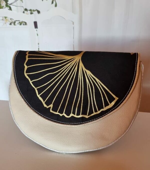 Pochette femme demi lune DIANE beige doré – Image 4